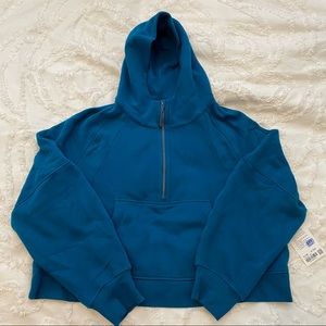 lululemon scuba oversized 1/2 zip hoodie (color: capri) size xl/xxl